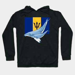 Flag of Barbados with Humpback Whales Hoodie